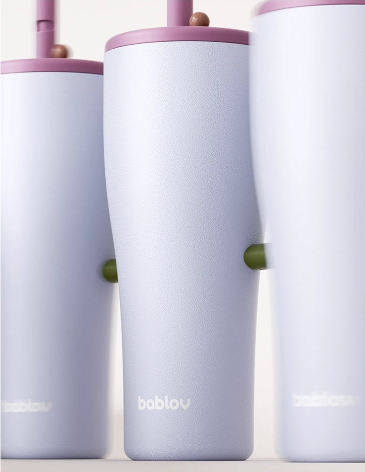 Ly giữ nhiệt có nắp đậy ống hút chống tràn inox 316 BaBlov BBL31604