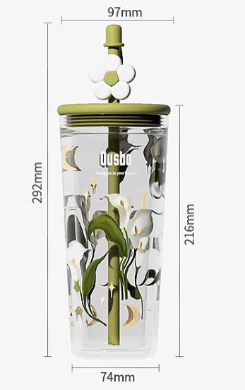 Ly thủy tinh 2 lớp chịu nhiệt cao dung tích 720ml Ousbo OB720