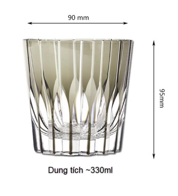 Ly whisky pha lê 330ml chế tác thủ công Edo Kiriko Vianasa VS3323