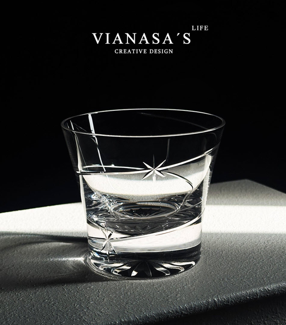 Ly whisky pha lê 260ml chế tác thủ công mẫu Star Track Vianasa VS565A