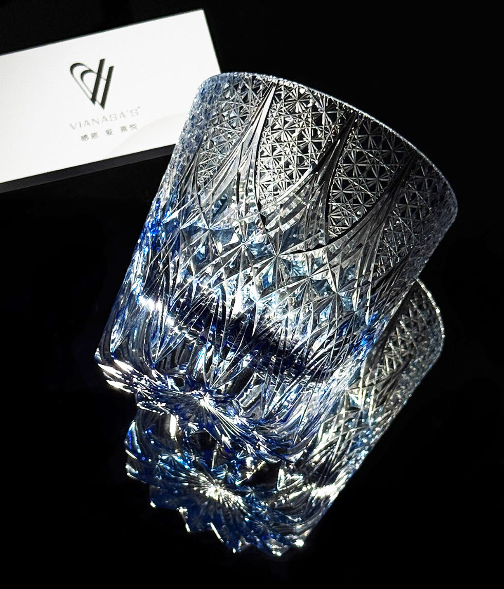 Ly whisky pha lê 330ml chế tác thủ công Edo Kiriko mẫu Eternal Star Vianasa VS3424