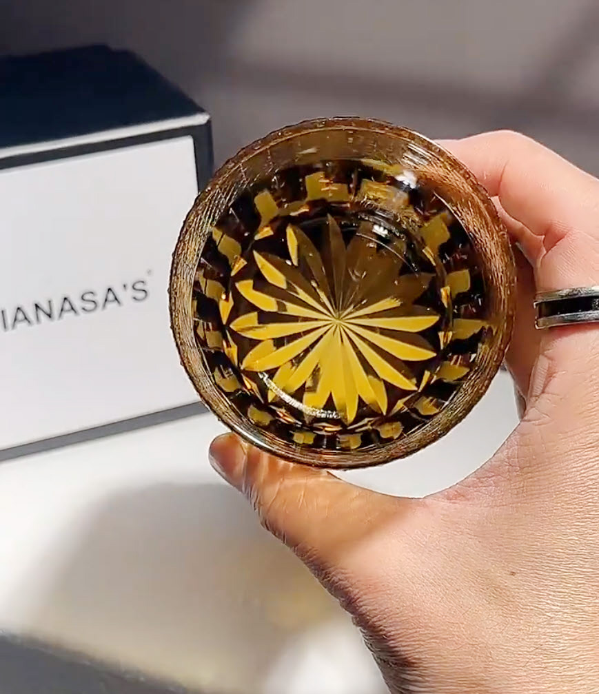 Ly whisky pha lê 280ml chế tác thủ công Edo Kiriko mẫu Glowing Day Vianasa VS3121