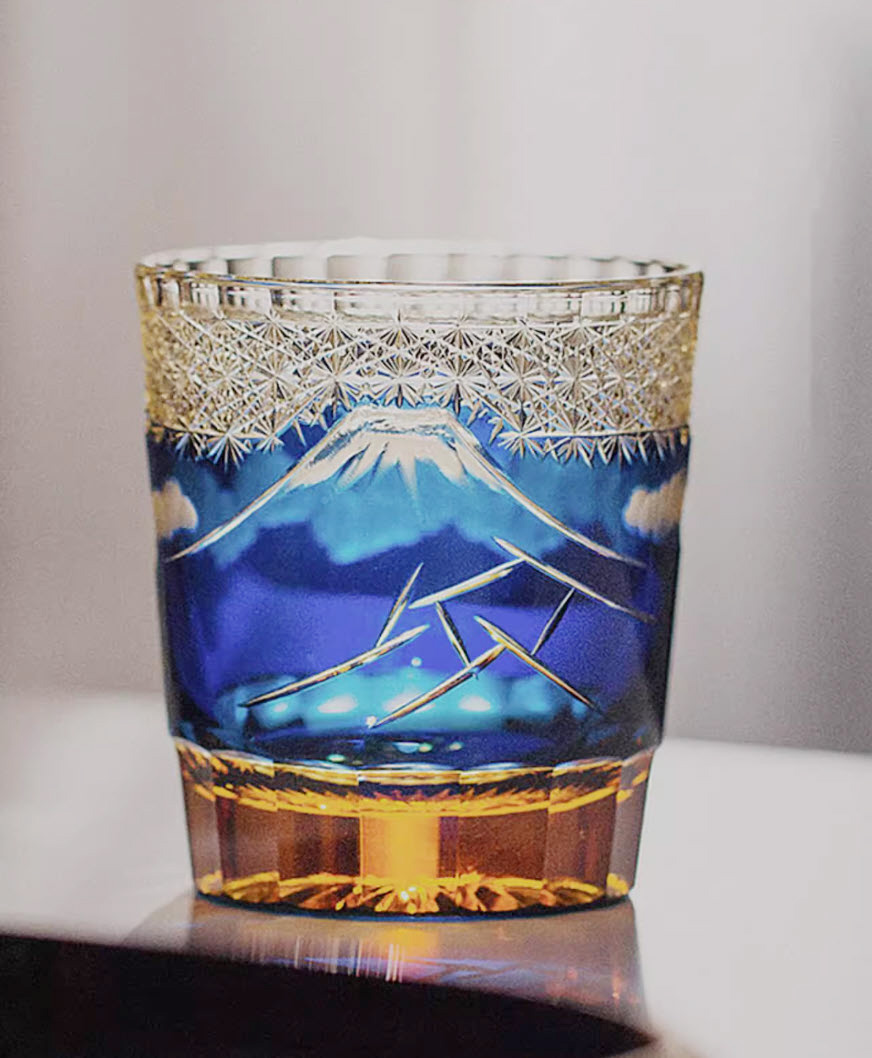 Ly whisky pha lê 260ml chế tác thủ công Edo Kiriko mẫu Fuji Mt Vianasa VS2525