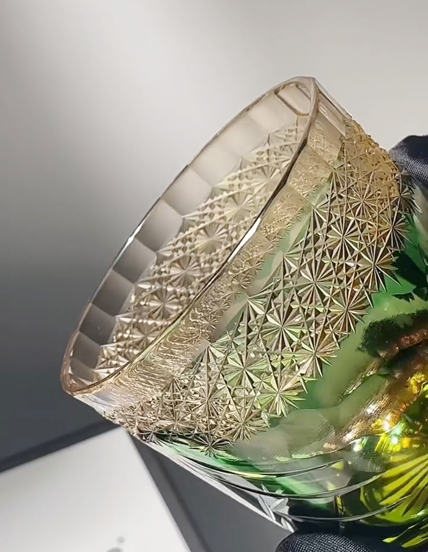 Ly whisky pha lê 260ml chế tác thủ công Edo Kiriko mẫu Fuji Mt Vianasa VS2525