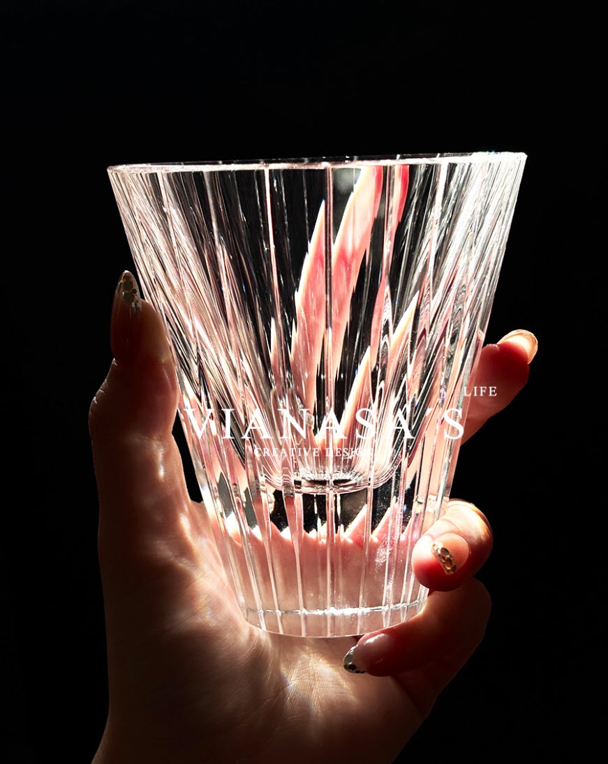 Ly wishky pha lê K9 mẫu Star Flash 150ml chế tác thủ công Vianasa VS23232