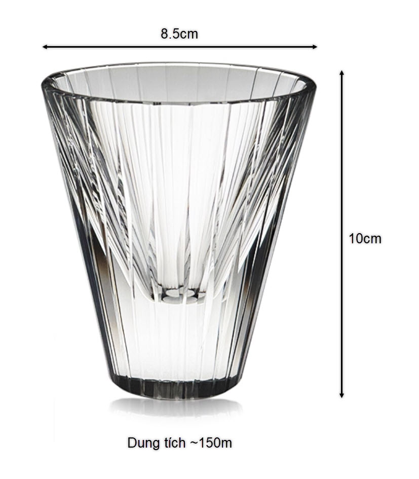 Ly wishky pha lê K9 mẫu Star Flash 150ml chế tác thủ công Vianasa VS23232