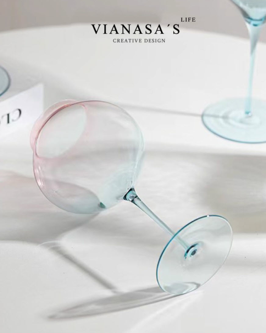 Ly vang pha lê mẫu Peach Blossom Gradient chế tác thủ công Vianasa VS56565