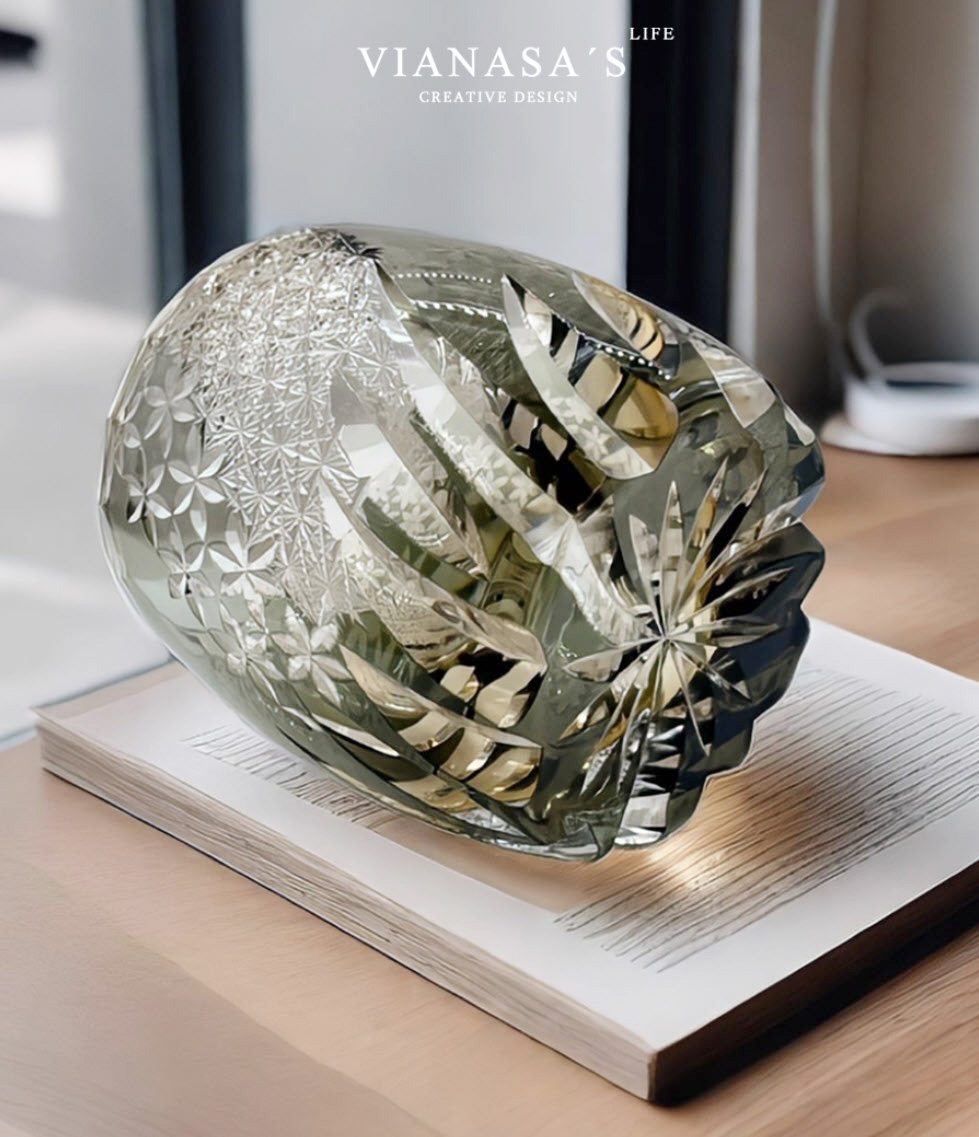 Ly wishky pha lê 330ml chế tác thủ công Edo Kiriko mẫu Dancing with the Wind Vianasa VS34344