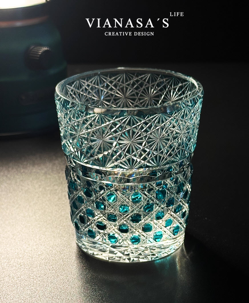 Ly wishky pha lê 280ml chế tác thủ công Edo Kiriko mẫu Gemstone Vianasa VS2323E