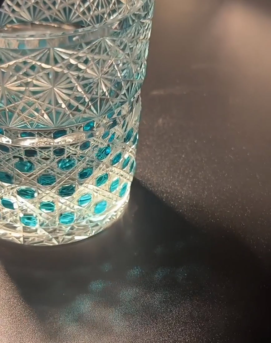 Ly wishky pha lê 280ml chế tác thủ công Edo Kiriko mẫu Gemstone Vianasa VS2323E