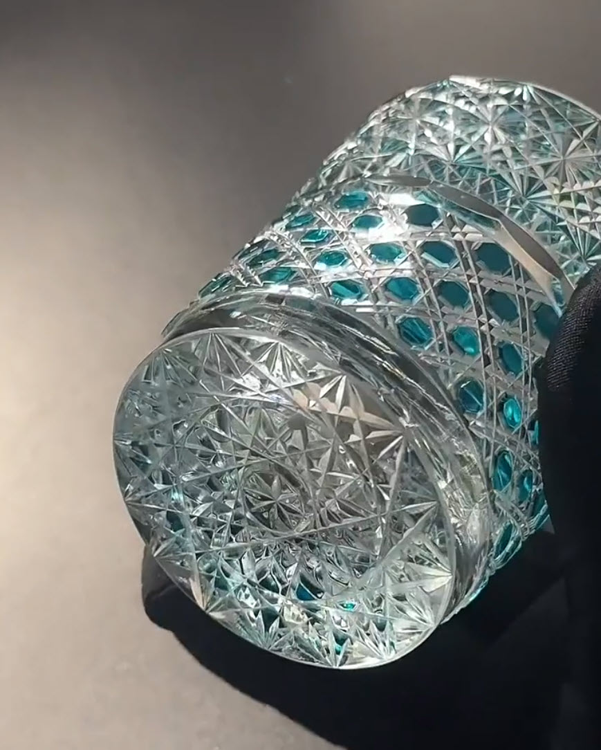 Ly wishky pha lê 280ml chế tác thủ công Edo Kiriko mẫu Gemstone Vianasa VS2323E