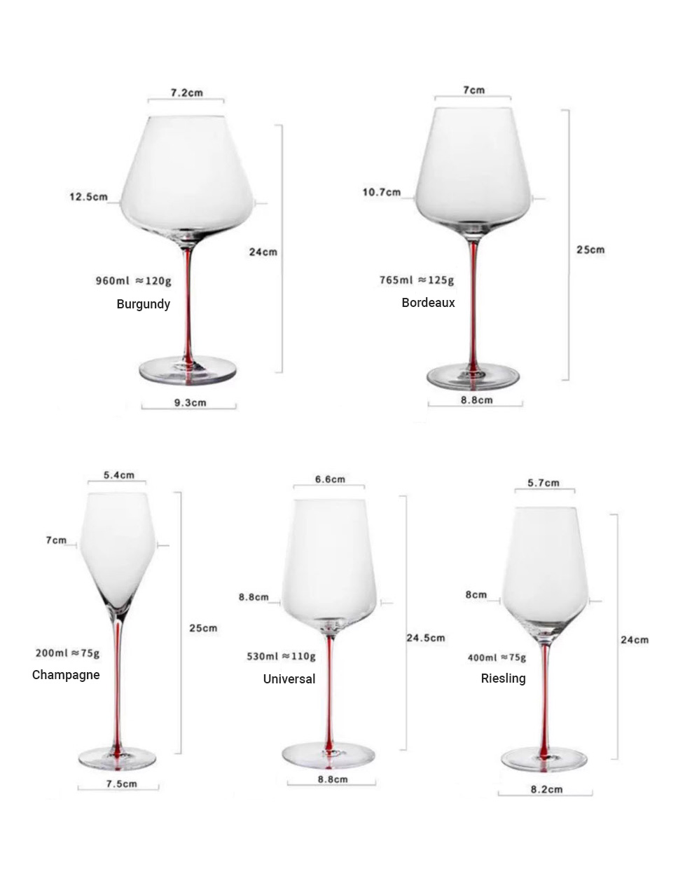 Ly vang pha lê chế tác thủ công mẫu Burgundy Vianasa EK1101