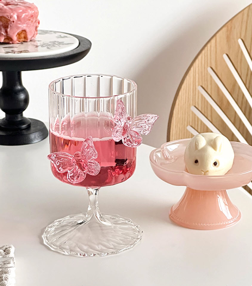 Ly champagne thủy tinh borosilicate chế tác thủ công mẫu Butterfly 180ml Vianasa VS23344