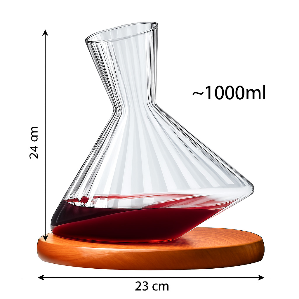 Decanter bình thở vang pha lê 1000ml mẫu Spiral Cone Vianasa VS33434A