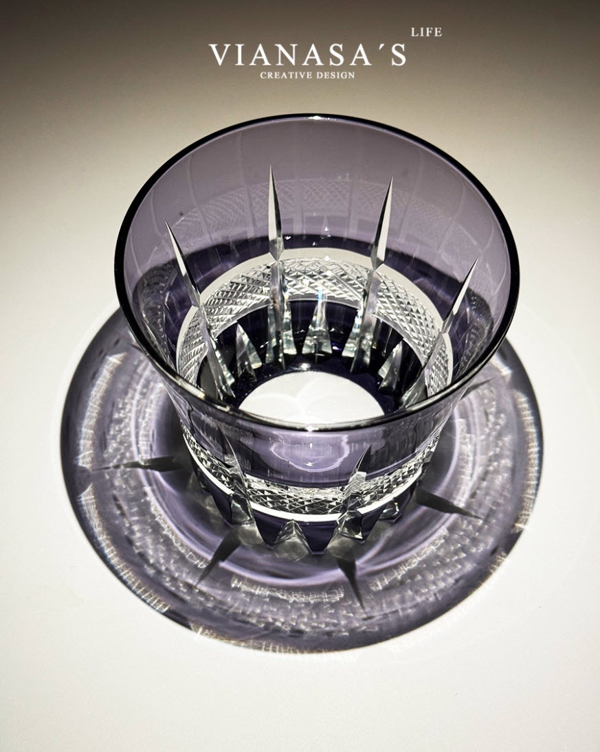 Ly wishky pha lê 260ml chế tác thủ công Edo Kiriko mẫu Fireworks Vianasa VS43234