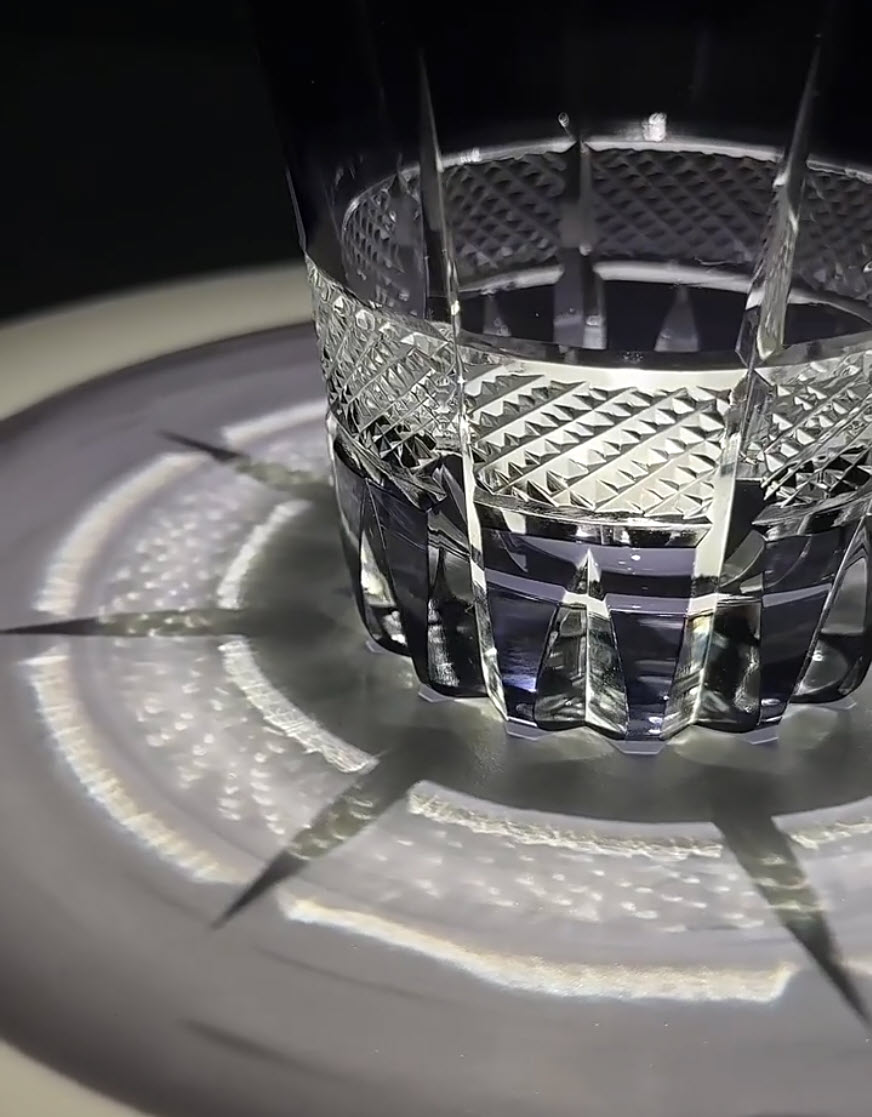 Ly wishky pha lê 260ml chế tác thủ công Edo Kiriko mẫu Fireworks Vianasa VS43234