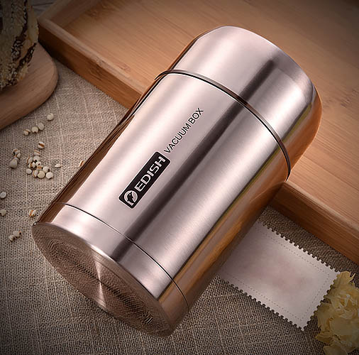 Bình ủ thức ăn 800ml & 1000ml Edish JLY909, 2 lớp inox 304 mạ màu.