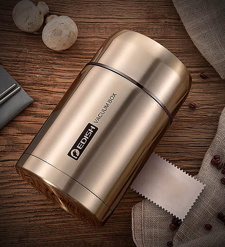 Bình ủ thức ăn 800ml & 1000ml Edish JLY909, 2 lớp inox 304 mạ màu.
