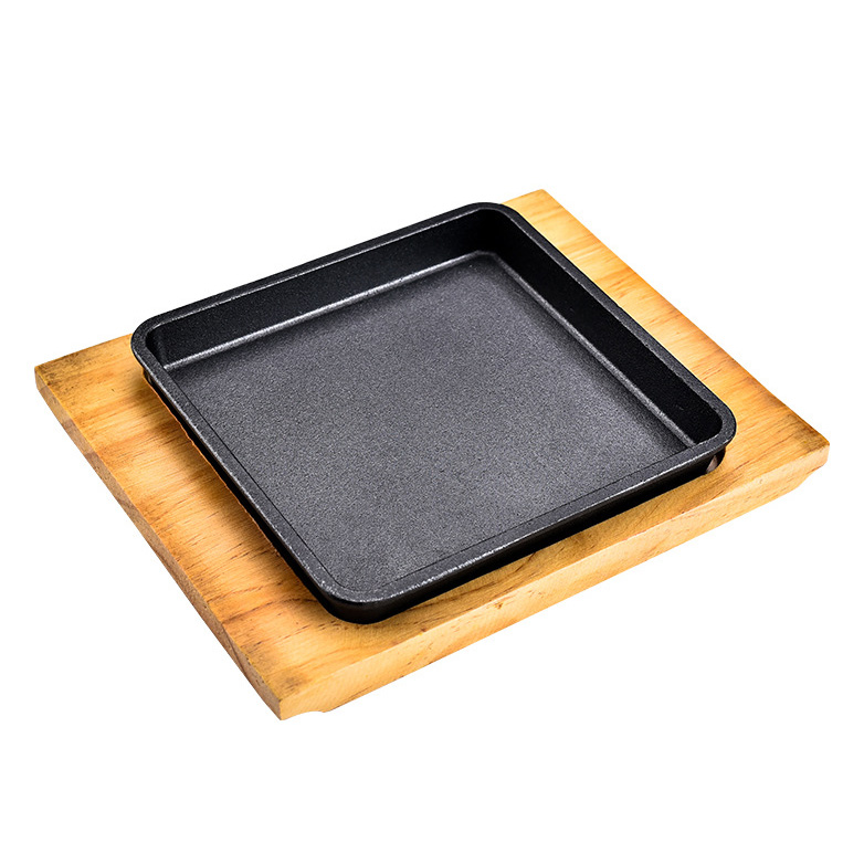 Chảo gang ăn bò beefsteak hình vuông OEM CGCD08
