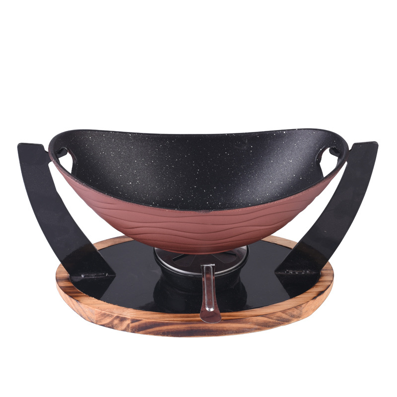 Bộ nồi hâm nóng thức ăn nồi lẩu khô phủ đá maifan NLG01