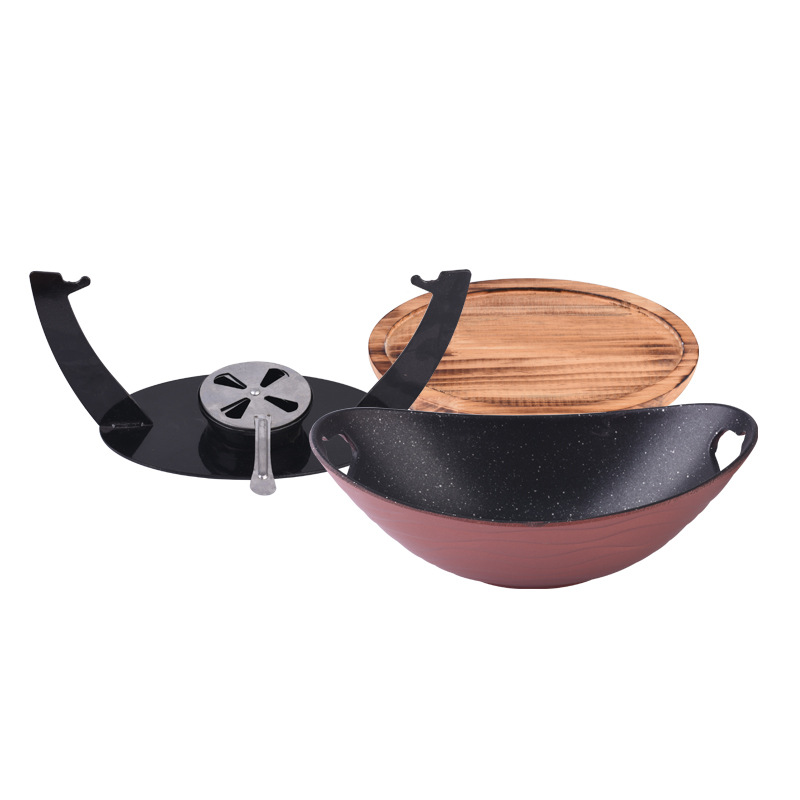 Bộ nồi hâm nóng thức ăn nồi lẩu khô phủ đá maifan NLG01