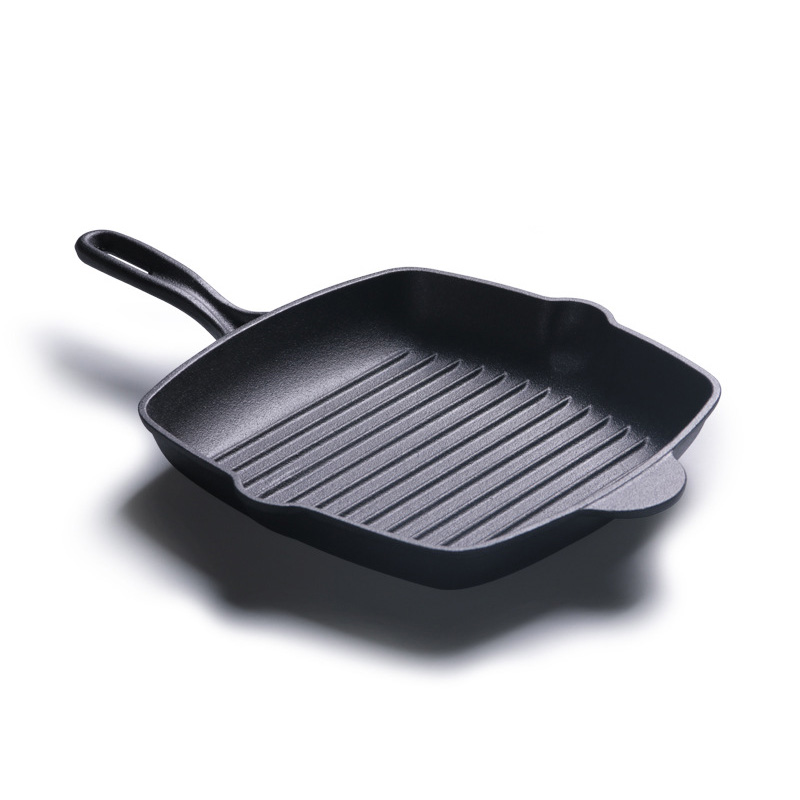 Chảo gang nướng beefsteak nướng cá 27cm đáy vân nổi Chef P24