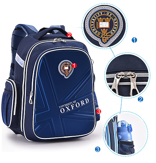 Balo cặp chống gù Oxford X217 chất liệu Polyester chống nước tốt, viền phản quang.