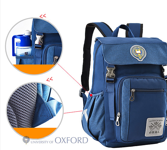 Balo cặp học sinh Oxford X283, chất liệu PES chống nước tốt.