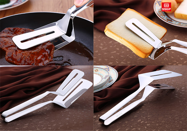 Kẹp gắp beafsteak gắp pizza inox 304 OEM 01501