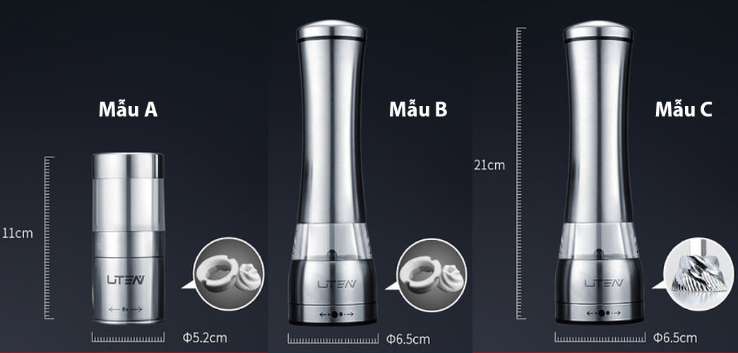 Dụng cụ xay tiêu cầm tay inox 304 Uten YT54