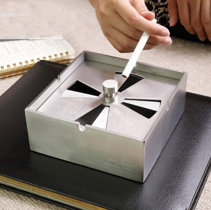 Gạt tàn inox 3mm có nắp chặn Epalace WR21007L