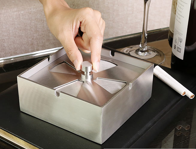 Gạt tàn inox 3mm có nắp chặn Epalace WR21007L