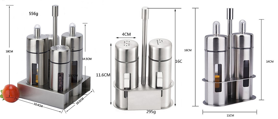 Bộ đựng gia vị Nhựa Pet bọc inox Kasspo KO9869