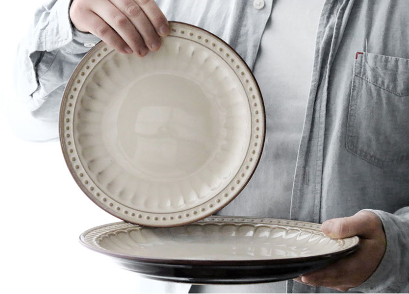 Bộ tô chén dĩa gốm porcelain handmade OMK GT006.