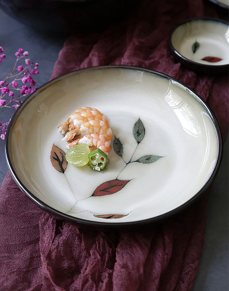 Bộ tô chén dĩa gốm porcelain handmade OMK GCTZ006.