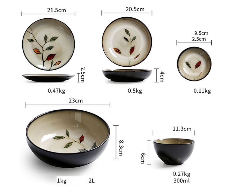 Bộ tô chén dĩa gốm porcelain handmade OMK GCTZ006.