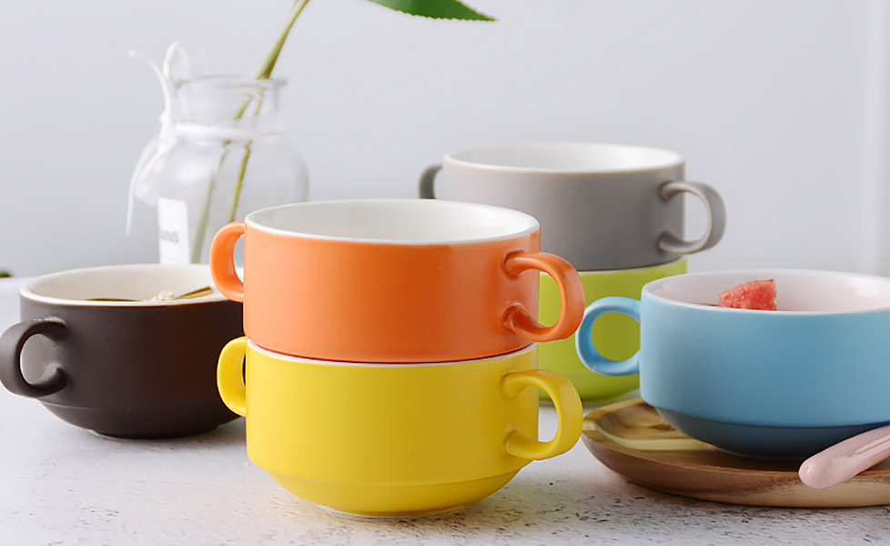 Chén thố gốm porcelain McAllen MA006 đựng soup, salad, yến.