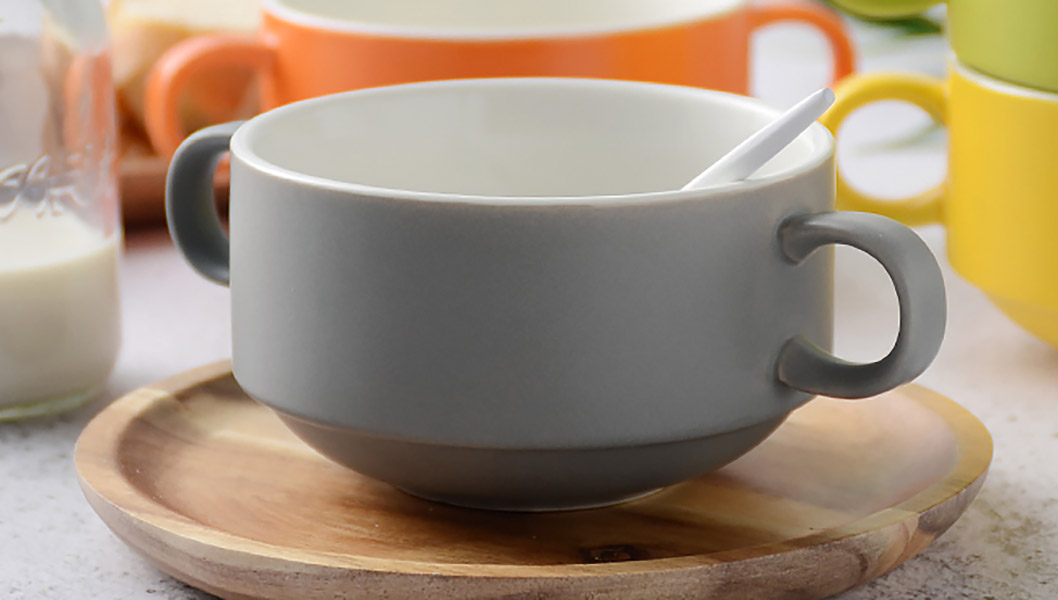 Chén thố gốm porcelain McAllen MA006 đựng soup, salad, yến.