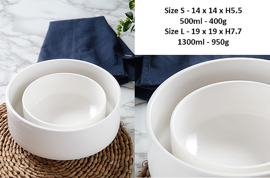 Tô gốm trắng porcelain McAllen 93229 dạng xuông.