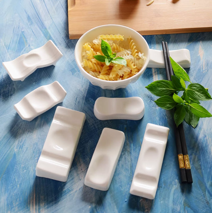 Gác đũa muỗng sứ porcelain trắng McAllen MA028