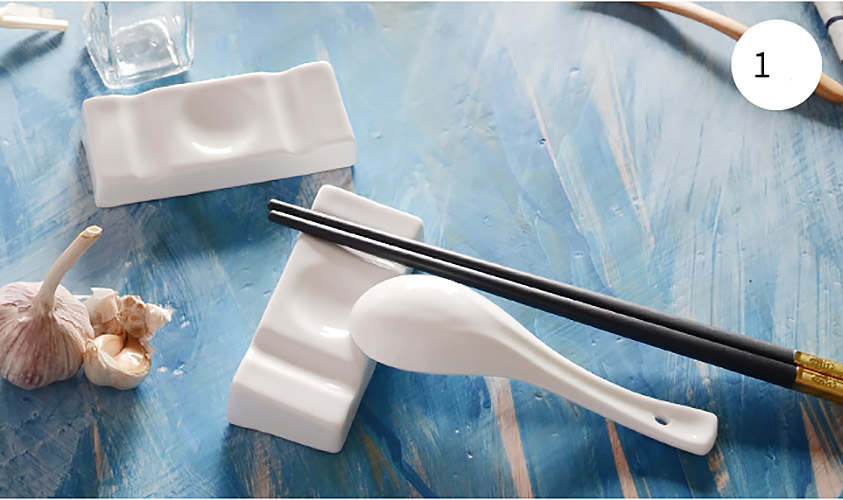 Gác đũa muỗng sứ porcelain trắng McAllen MA028