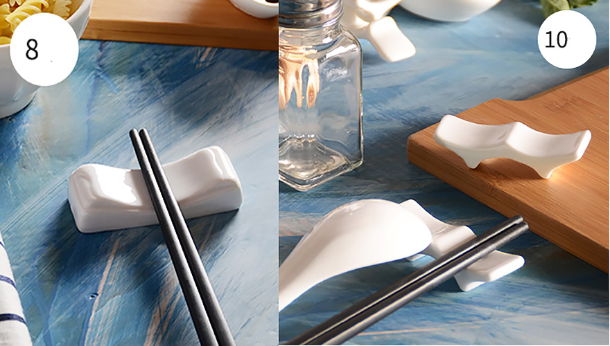 Gác đũa muỗng sứ porcelain trắng McAllen MA028