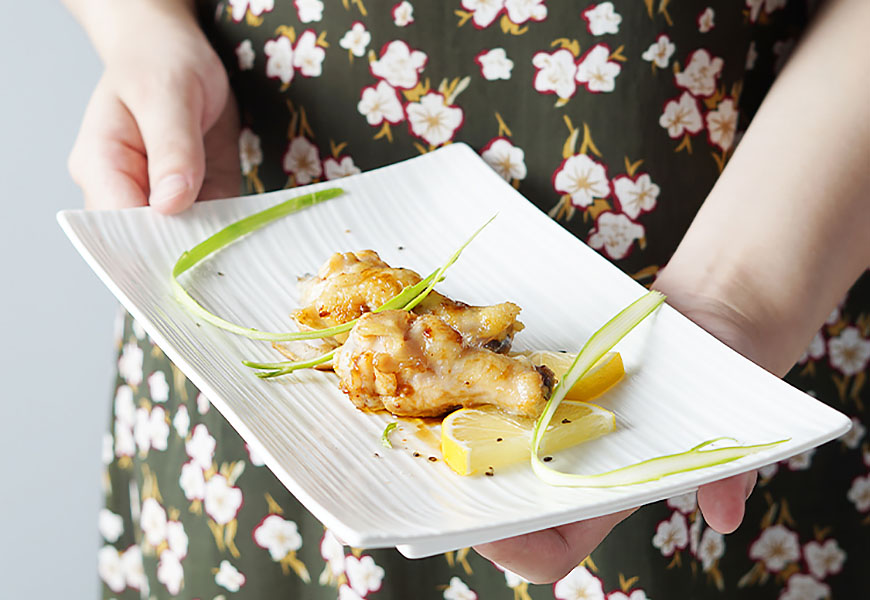 Dĩa gốm sứ trắng chữ nhật McAllen MA035.