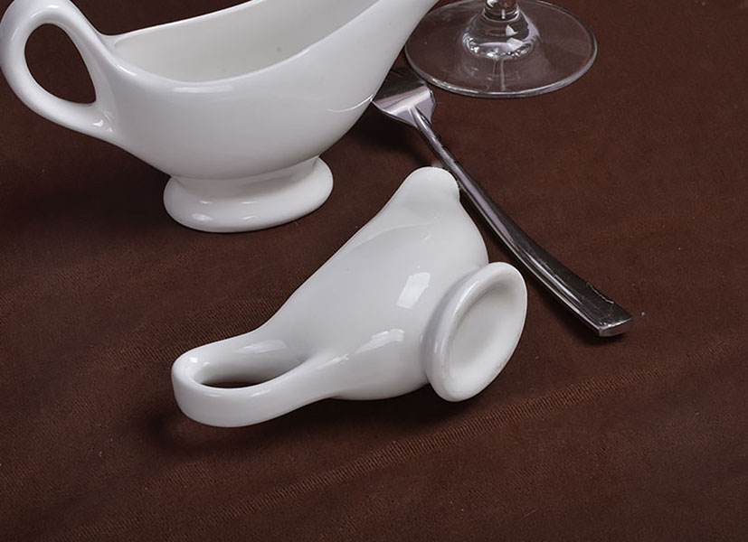 Chén thuyền đựng rót nước sốt gốm trắng McAllen MA038