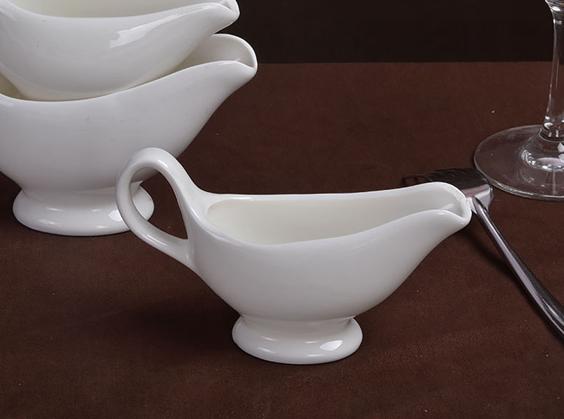 Chén thuyền đựng rót nước sốt gốm trắng McAllen MA038