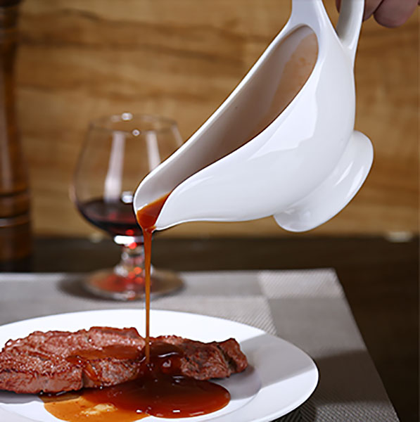 Chén thuyền đựng rót nước sốt gốm trắng McAllen MA038