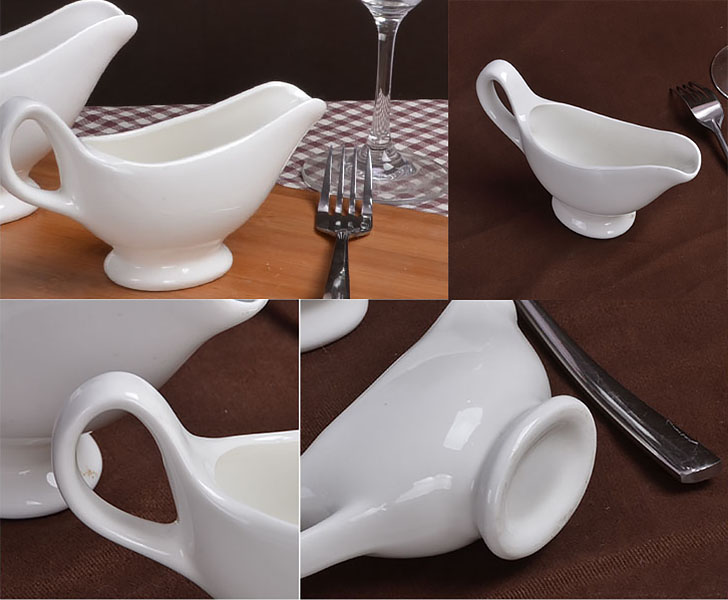 Chén thuyền đựng rót nước sốt gốm trắng McAllen MA038