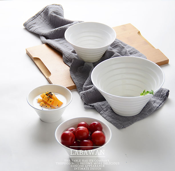 Chén thố gốm trắng đựng salad soup McAllen LB3987.