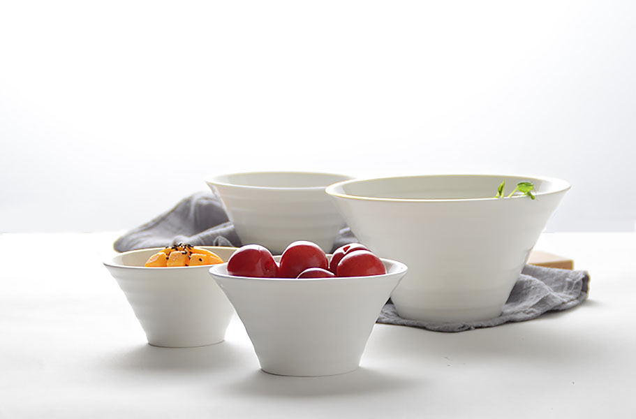 Chén thố gốm trắng đựng salad soup McAllen LB3987.