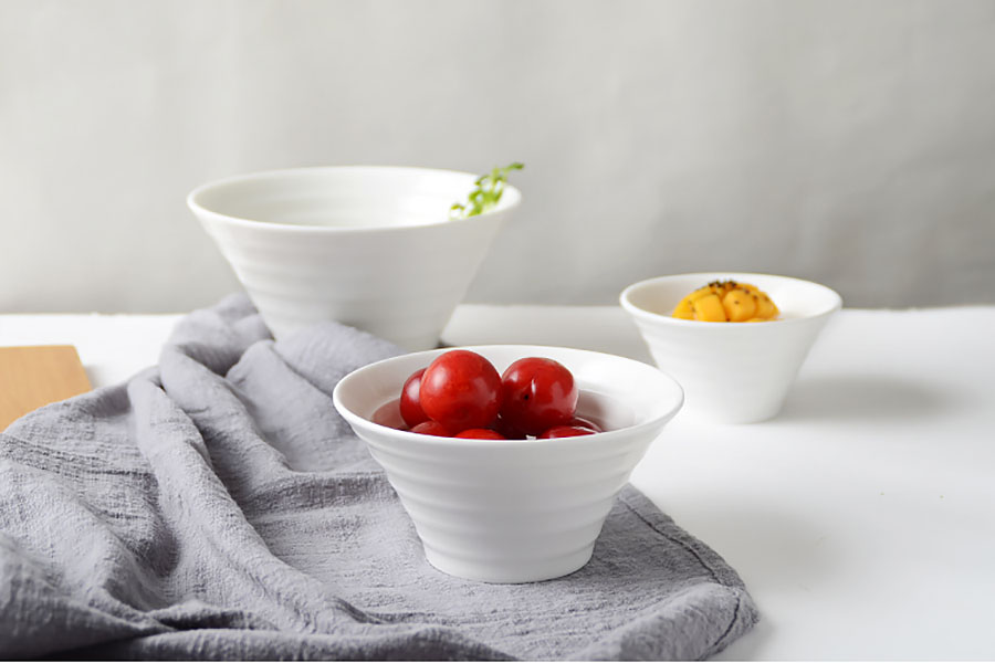 Chén thố gốm trắng đựng salad soup McAllen LB3987.